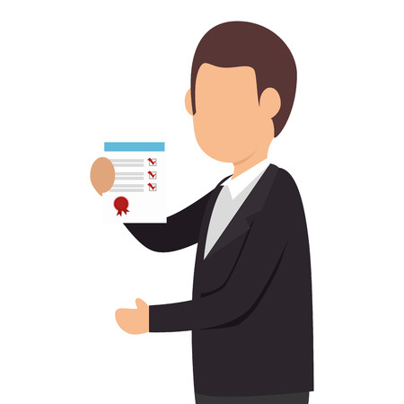person with checklist icon vector illustration designのイラスト素材