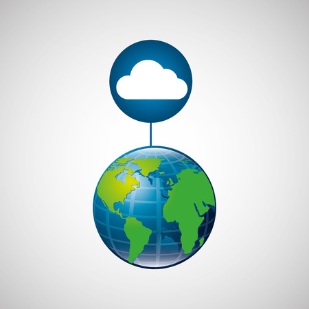 globe world cloud connection service vectorのイラスト素材