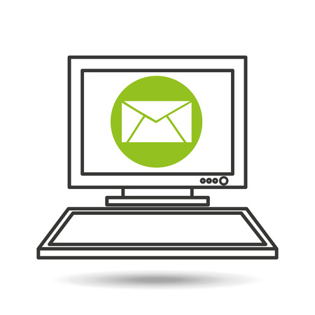 pc device network envelope mail media icon vector illustration eps 10のイラスト素材