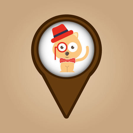 cat cute hispter vintage icon vector illustration eps 10のイラスト素材