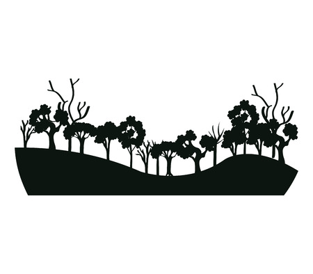 trees forest field icon vector illustration designのイラスト素材