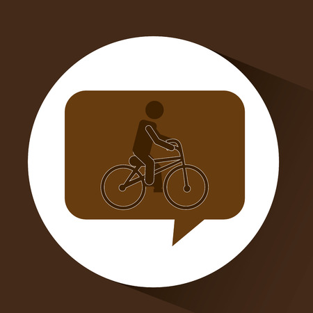 man riding bike vintage icon vector illustrationのイラスト素材