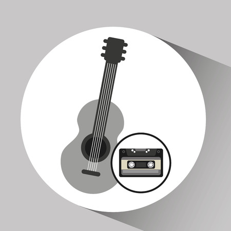 cassette vintage guitar style hipsterのイラスト素材