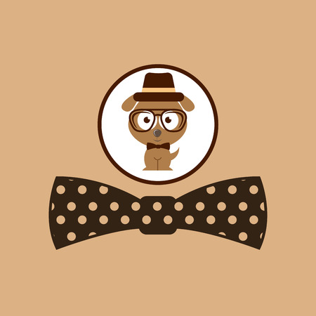 hipster dog symbol bow tie design vintage background vector illustrationのイラスト素材