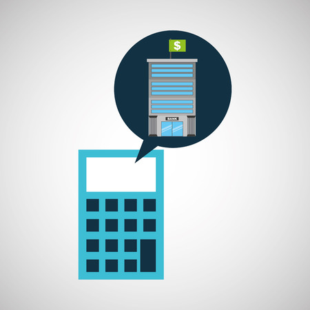 bank building finance calculator vector illustrationのイラスト素材