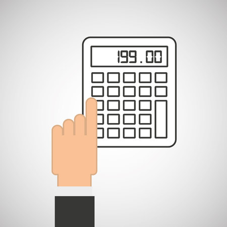 hand touch calculator financial vector illustrationのイラスト素材