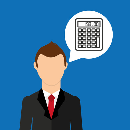 businessman character calculator graphic vector illustration eps 10のイラスト素材