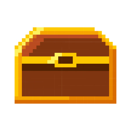 treasure chest pixelated icon vector illustration designのイラスト素材