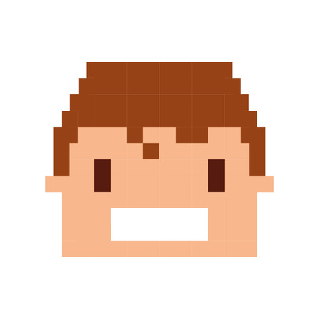 head human pixelated icon vector illustration designのイラスト素材