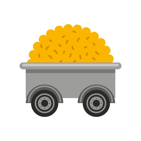Farm wagon with straw vector illustration designのイラスト素材