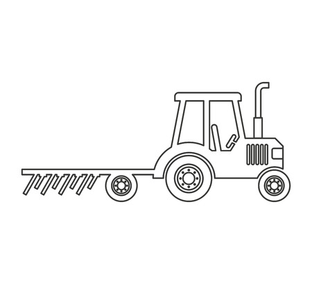 tractor farm vehicle isolated icon vector illustration designのイラスト素材