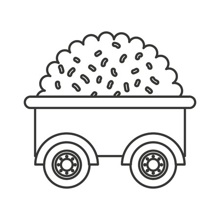 Farm wagon with straw vector illustration designのイラスト素材