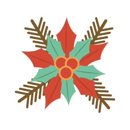 christmas flower decorative icon vector illustration designのイラスト素材