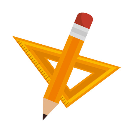 rule and pencil school isolated icon vector illustration designのイラスト素材