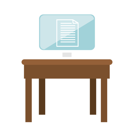 monitor desktop computer in table icon vector illustration designのイラスト素材
