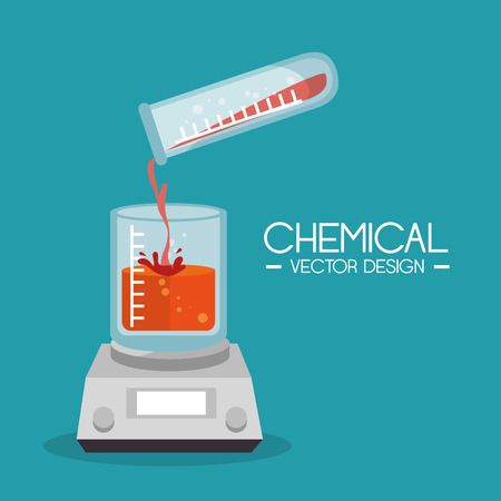 chemical measuring equipment laboratory vectorのイラスト素材
