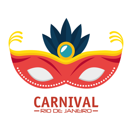 carnival rio de janeiro mask blue feathers vector illustration eps 10のイラスト素材