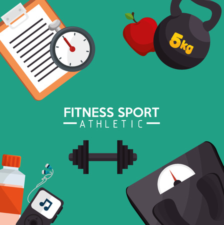 fitness sport athletic poster design vector illustration eps 10のイラスト素材