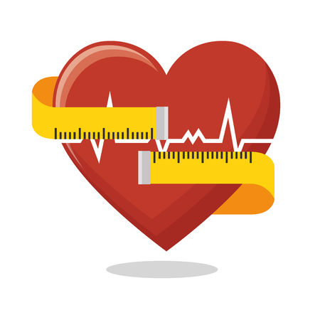 heart rate measure tape fitness health vector illustration eps 10のイラスト素材