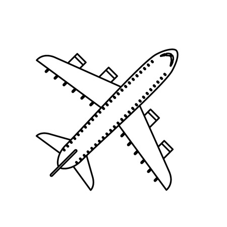 airplane flying isolated icon vector illustration designのイラスト素材
