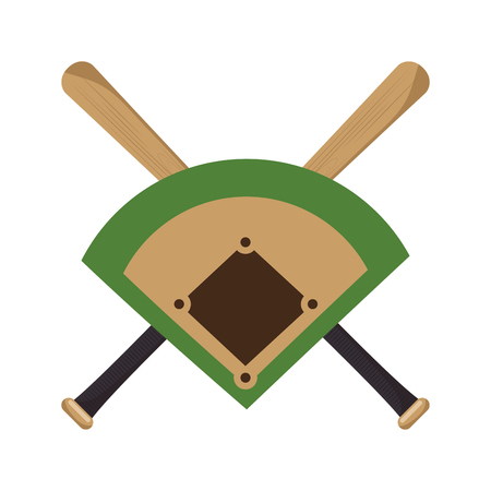 baseball crossed bats icons vector illustrationのイラスト素材