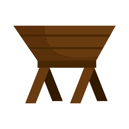 baby cot of wood manger icon vector illustration designのイラスト素材