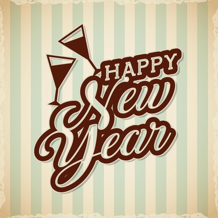 happy new year card. colorful design. vector illustrationのイラスト素材