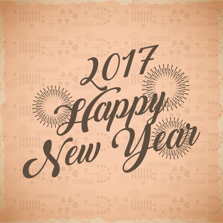 happy new year 2017  card. colorful design. vector illustrationのイラスト素材