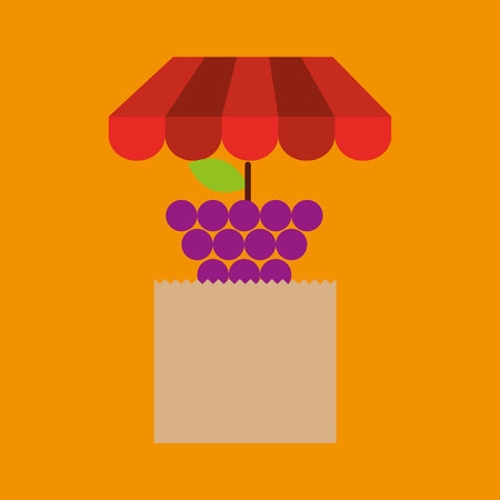 grape bag filled fruit offer design vector illustrationのイラスト素材