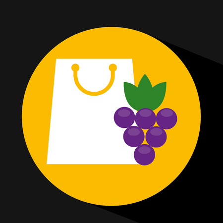 package buying fruit grape fresh icon vector illustrationのイラスト素材
