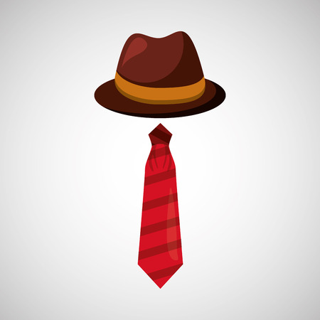 cartoon tie hat father day symbol vectorのイラスト素材