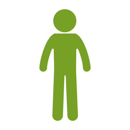 human silhouette green isolated icon vector illustration designのイラスト素材