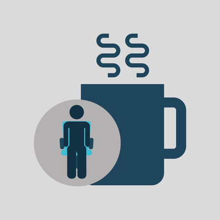 silhouette sitting business cup coffee icon vector illustrationのイラスト素材