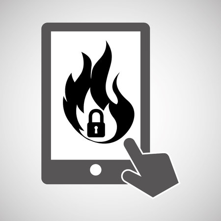 data protection smartphone firewall lock design vector illustrationのイラスト素材