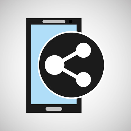social media mobile app connected share vector illustrationのイラスト素材