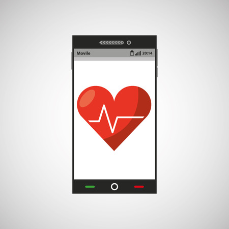mobile app health cardiology design vector illustrationのイラスト素材