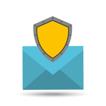 email concept protection shield icon vector illustrationのイラスト素材