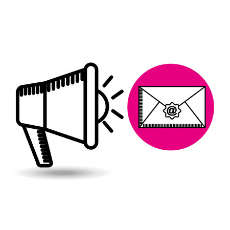 megaphone email concept marketing design vector illustrationのイラスト素材