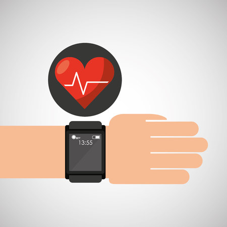 smart watch medical service heart rate vector illustrationのイラスト素材