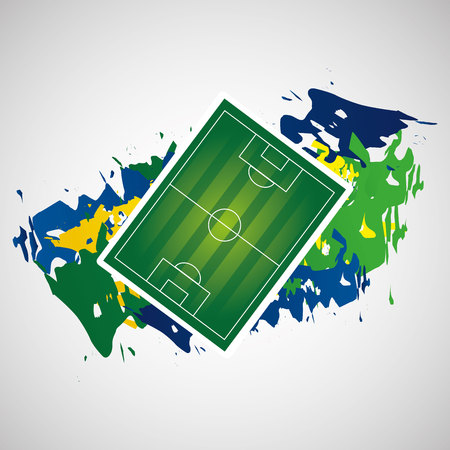 field soccer   games brazilian flag colors vector illustration eps 10のイラスト素材