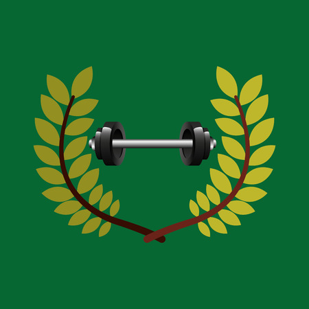 barbell weight  emblem vector illustrationのイラスト素材