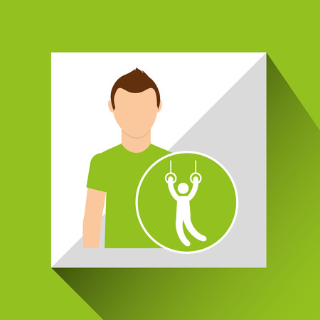 sport man concept gymnastic still rings icon design vector illustrationのイラスト素材