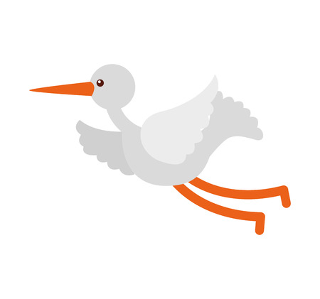 cute stork flying icon vector illustration designのイラスト素材