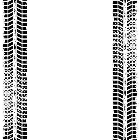 wheel prints in black and white colors. vector illustrationのイラスト素材
