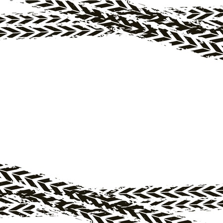 wheel prints in black and white colors. vector illustrationのイラスト素材