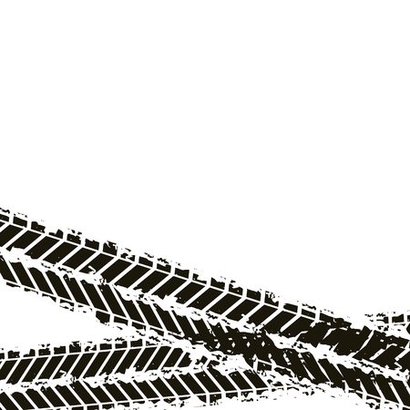 wheel prints in black and white colors. vector illustrationのイラスト素材