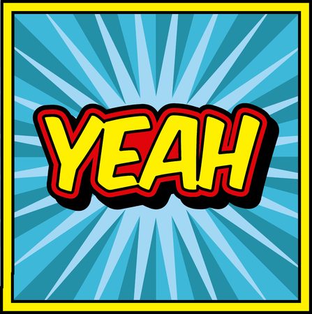 yeah design. comic and pop art concept. colorful design. vector illustrationのイラスト素材