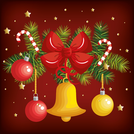 christmas fir decoration card vector illustration designのイラスト素材