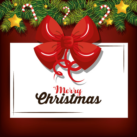christmas fir decoration card vector illustration designのイラスト素材