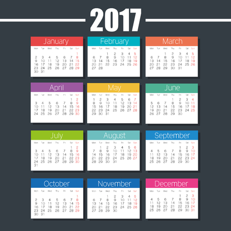 calendar 2017 template icon vector illustration designのイラスト素材